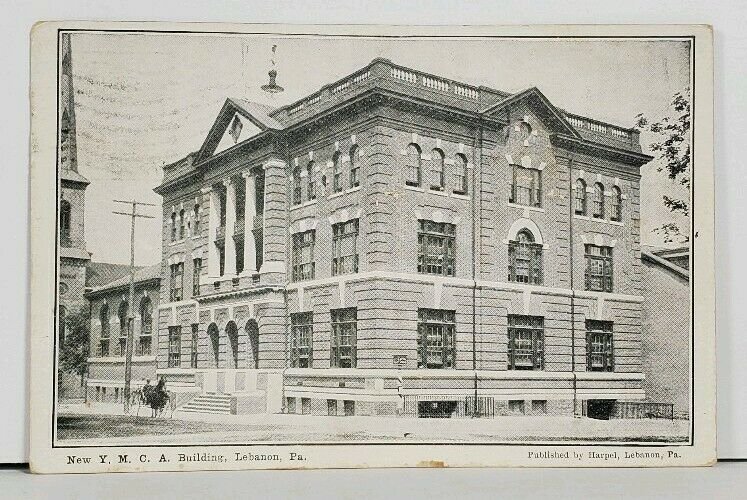 Lebanon Pa The New YMCA Building 1908 to Reading Pennsylvania Postcard M5