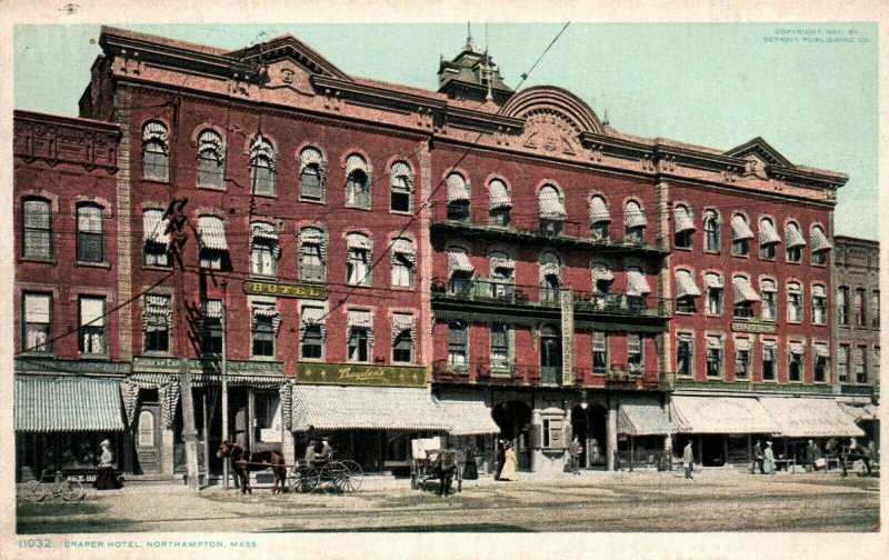 1909 Draper Hotel NORTHAMPTON MA ~ Detroit Publishing 11032 Nice Old Postcard AJ