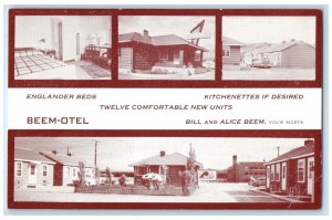 c1940's The Beem-Otel Multi-View Exterior Havre Montana MT Unposted Postcard