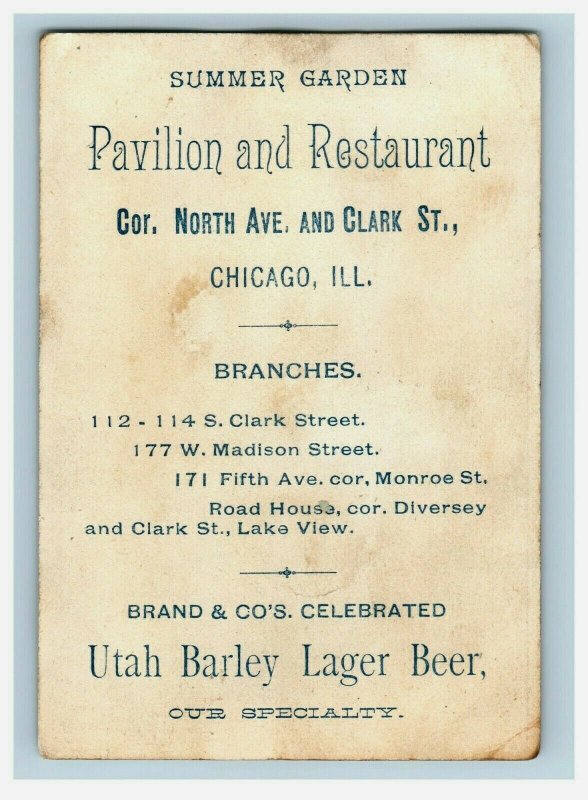 1882 Brand & Co.'s Utah Barley Lager Beer Schloppenberger Brewery Big Man P206