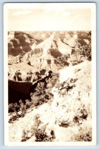 Grand Canyon Arizona AZ Postcard RPPC Photo Scenic View 1936 Vintage Posted