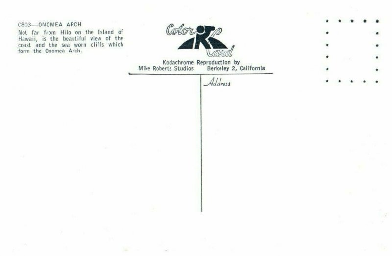 Onomea Arch Hilo Hawaii Postcard