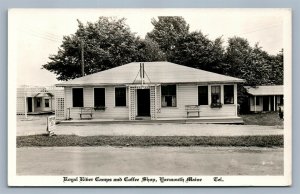 FARMOUTH ME ROYAL RIDER CAMPS & COFFEE SHOP VINTAGE REAL PHOTO POSTCARD RPPC