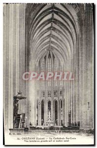 Old Postcard Orleans Loiret Cathedrale St. Croix nave and high altar inside view