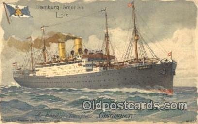 Cincinnati Hamburg America Line, Lines, Ocean Liner, Ship Unused very tip on ...