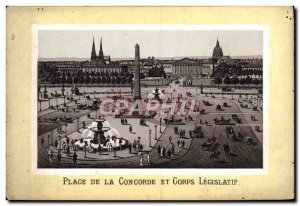 Old Postcard Paris Place De La Concorde and the Legislature Body