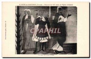 Postcard Old St savin on gartempe (comes) of the twelfth century painting of ...