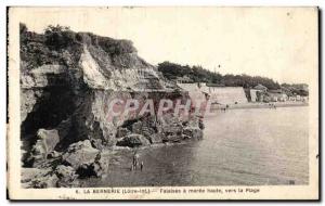 Old Postcard La Bernerie (Loire Inf) Cliffs at high tide to the beach