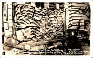 RPPC Gun Collection, Pony Express Museum Arcadia CA Vintage Postcard I55