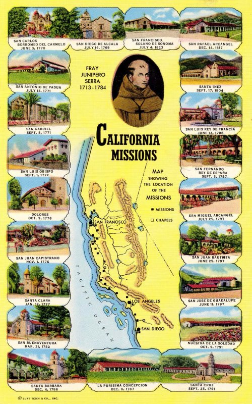 CA - California Missions. Map, Multi-View