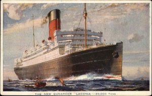 The New Cunarder Cunard Line Laconia STEAMER STEAMSHIP Postcard