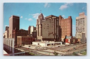 Skyline View from Cobo Hall Detroit Michigan MI UNP Chrome Postcard K13