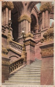 Vintage Postcard Western Staircase State Capitol Albany New York The Union News