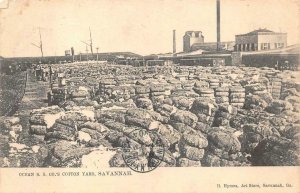 OCEAN S.S. CO'S  COTTON YARD SAVANNAH GEORGIA RAILROAD TRAIN TO UK POSTCARD 1904