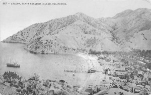 Santa Catalina Island California Avalon B&W Litho Postcard Unused