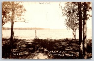 RPPC~Litchfield Minnesota~Lake Ripley Shore~Panorama View~Fence~1935 Postcard