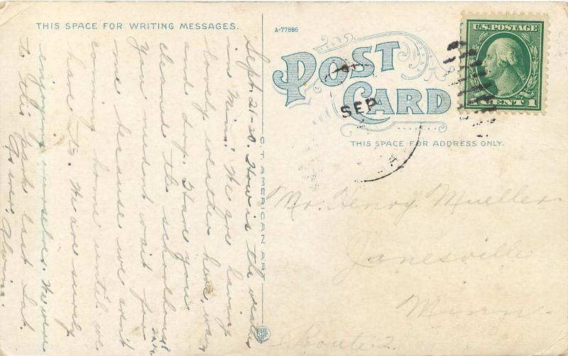 c1920 White Border Postcard; Enid Spring Park, Enid OK Garfield County Posted