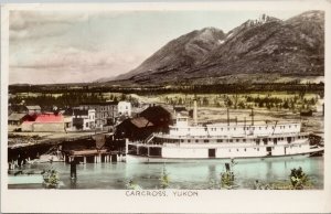 Carcross Yukon YT 'Tutshi' Boat c1943 Gowen Sutton Tinted RPPC Postcard G17