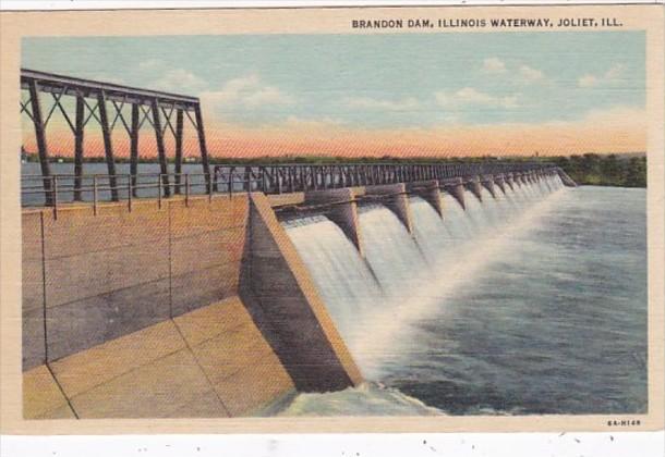 Illinois Joliet Brandon Dam On Illinois Waterway Curteich