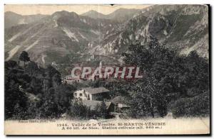Old Postcard Saint Martin Vesubie Valley of the Nice Station