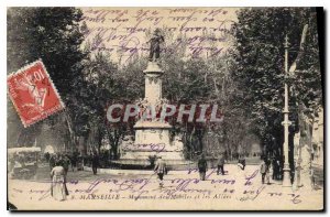 Old Postcard Marseille Monument Mobile and Allees