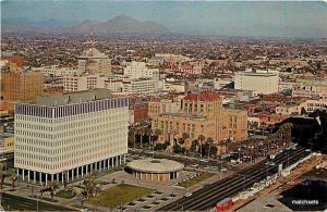 1968 PHOENIX, ARIZONA Downtown Aerial View postcard Petley 16152