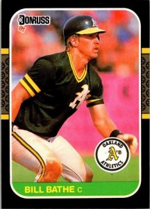 1986 Donruss Baseball Card Bill Bathe Oakland Athletics sk12306