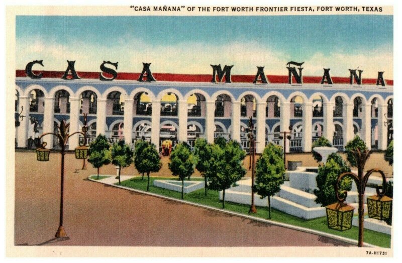 Casa Manana Fort Im Wert Von Frontier Fiesta, Tx 1937 Postkarte 7A-H1731 