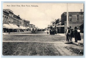 c1910's Main Street View West Point Nebraska NE Unposted Antique Postcard