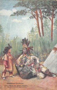 INDIAN HIAWATHA'S CHILDHOOD JAGOO STORY TELLER POSTCARD (c. 1910)