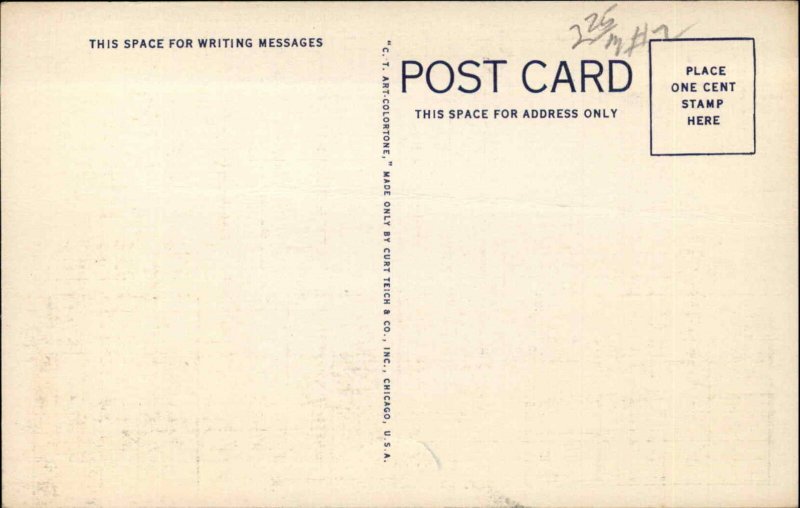 Saginaw Michigan MI Consumers Power Co c1930s-40s Linen Postcard