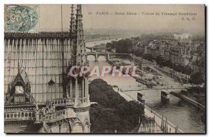 Paris Old Postcard Notre Dame southern transept roof