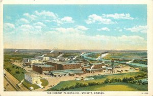 Postcard Kansas Wichita Cudahy Packing Plant Birdseye 1920s