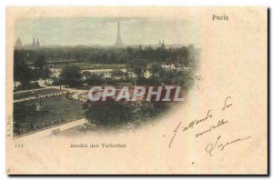 Old Postcard Paris Tuileries Garden