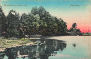 Dermsdorf Brandenburg Germany Mühlenfließ mit Badeanstalt Postcard
