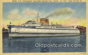 SS Pocahontas, Norfolk, Virginia, VA USA Ferry Ship Postal Used Unknown light...