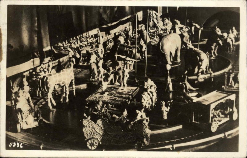 Circus Model Toys Animals Vehicles Rawlins WY Cancel 1946 Real Photo Postcard