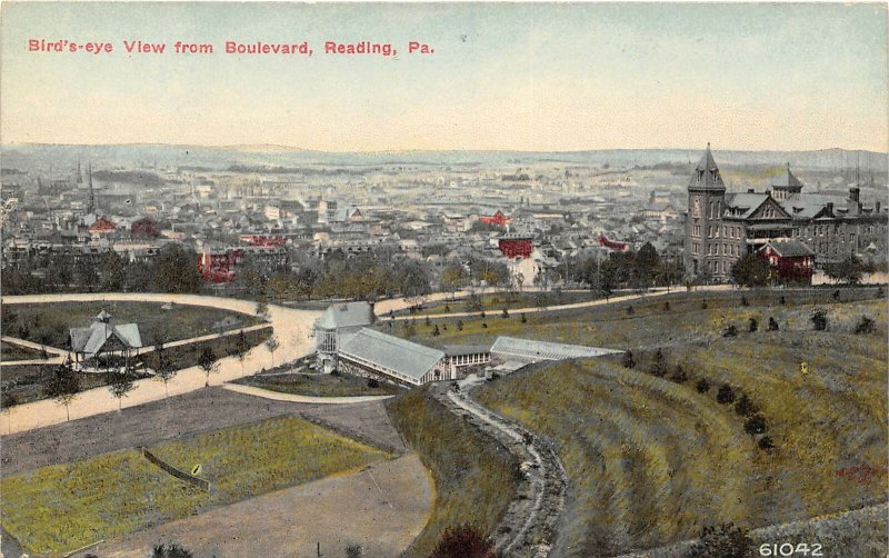 Panorama from Boulevard Reading Pennsylvania 1910c postcard