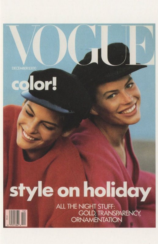 Carre Otis & Linda Evangelista Suntanned Vogue MagazinePostcard