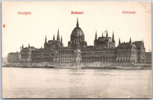 Orszaghaz Parlament Budapest Hungary Government Office Ocean View Postcard