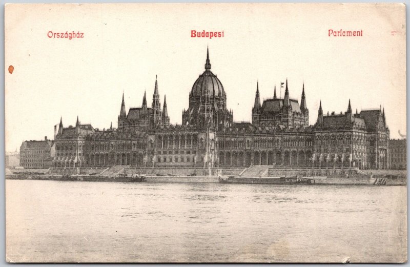 Orszaghaz Parlament Budapest Hungary Government Office Ocean View Postcard