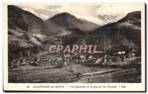 Old Postcard Allevard General view and glacler Gleyzin