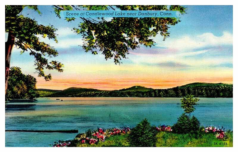 Postcard WATER SCENE Danbury Connecticut CT AS5351