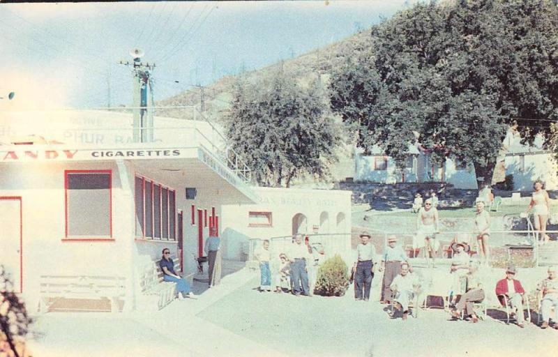 Middletown California guests outside Howard Hot Springs vintage pc Z40017