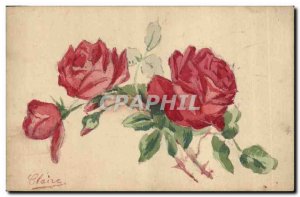 Old Postcard Fantasy Flowers (drawing hand)