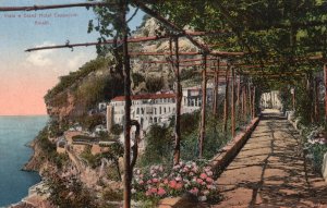 Vintage Postcard Viale E Grand Hotel Cliff Garden Capuccini Amalfi Italy