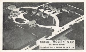 Postcard Colonial Modern Cabins Motel Hotel in Richmond, Indiana~129239