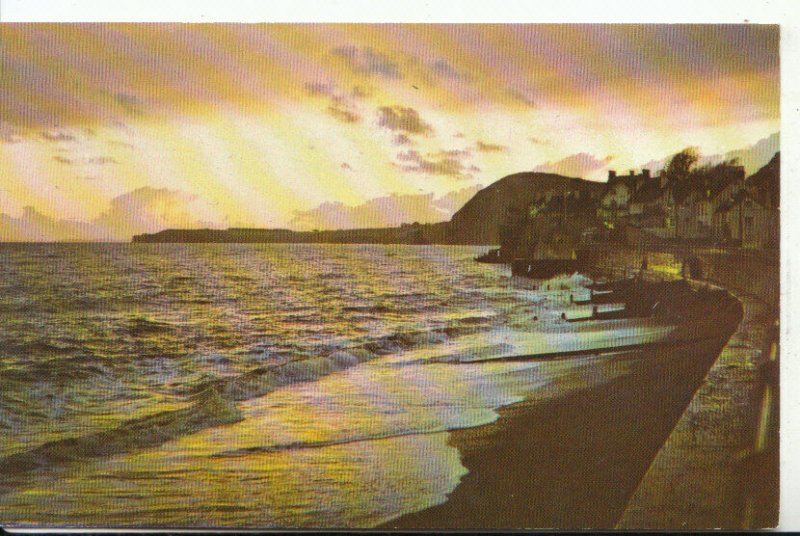 Devon Postcard - Sunset Over The Bay - Sidmouth - Ref 16391A