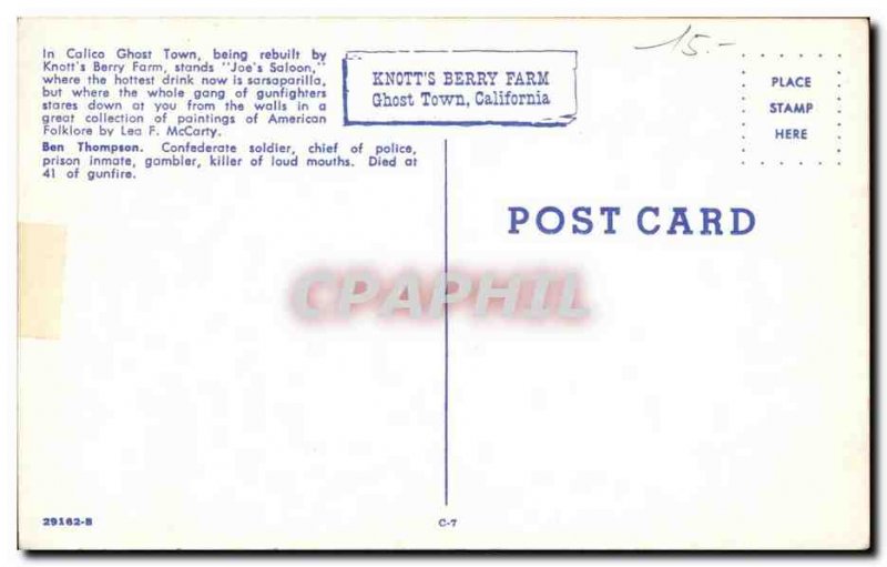 Modern Postcard Ben Thompson Confederate Army soldier