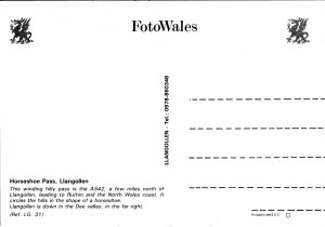 Postcard UK Wales Llangollen Horseshoe Pass